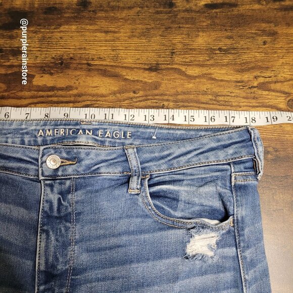American Eagle Jeans 16 R Jegging Super Hi Rise Next Level Stretch Medium Light - Picture 8 of 13